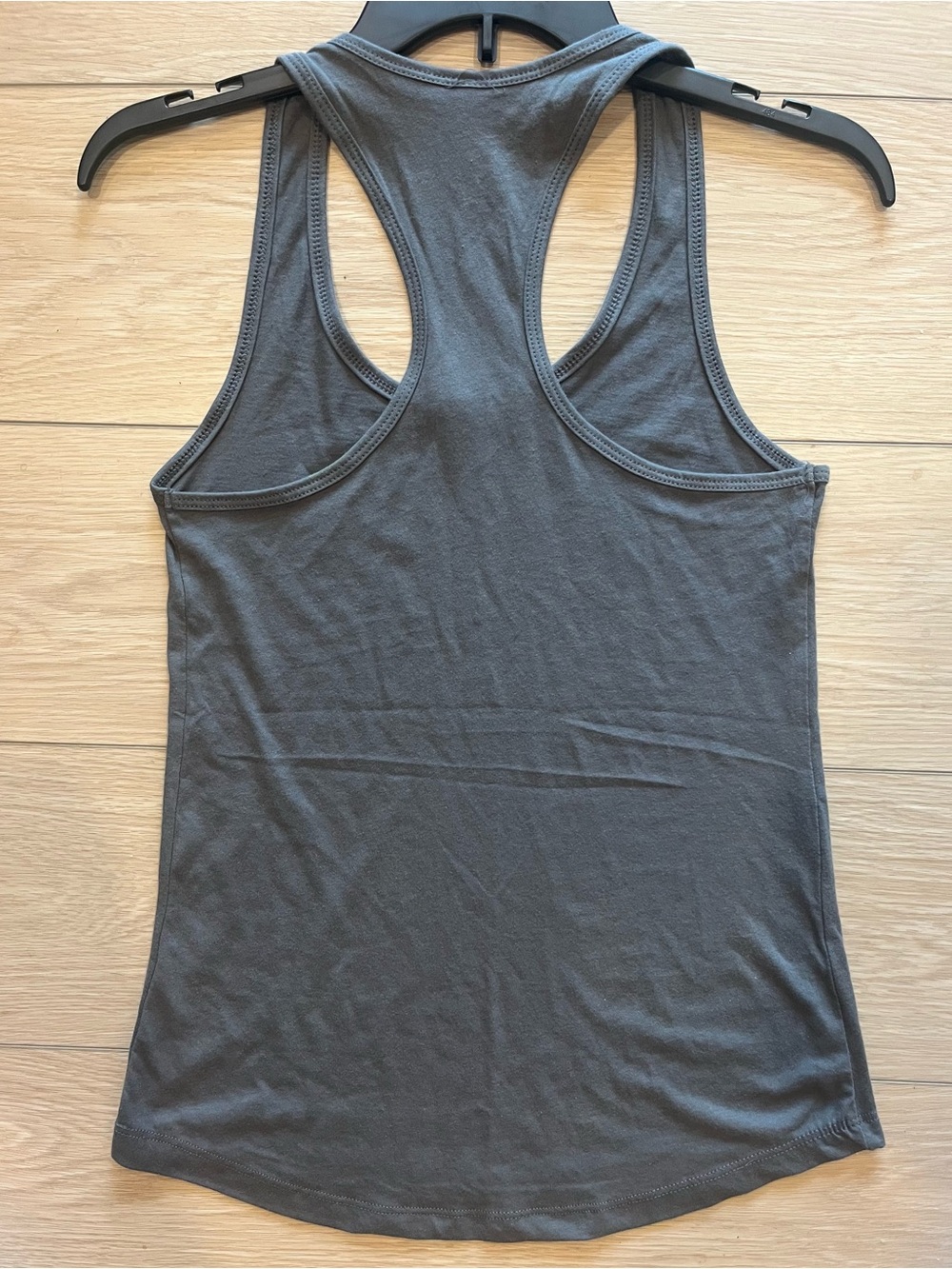 Women’s Gray Racerback Tank Top – Run Fast Eat Slow - Picture 3 of 4